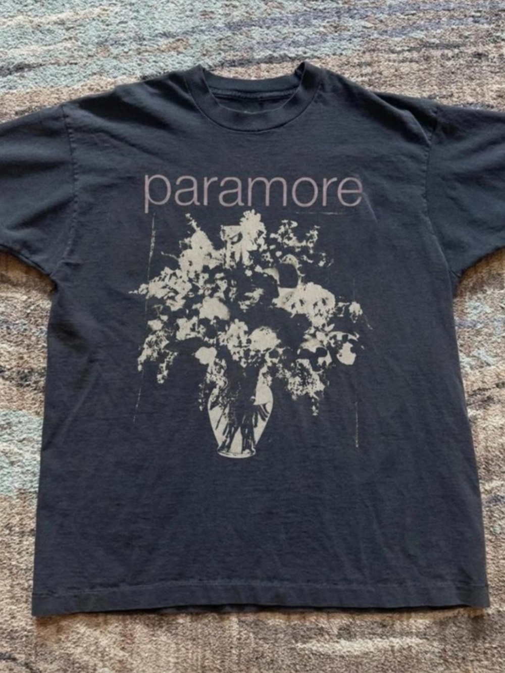 Black Paramore 2009 tour shirt with butterfly graphic